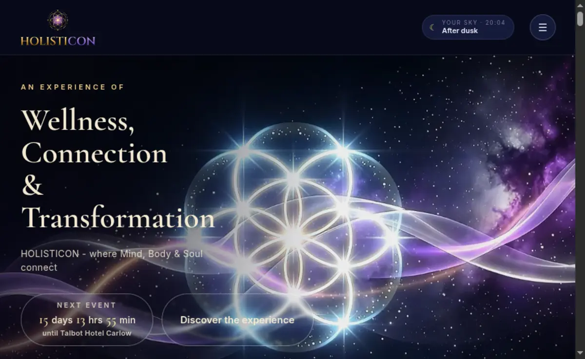 Homepage of holisticon.ie